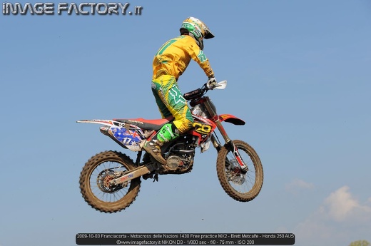 2009-10-03 Franciacorta - Motocross delle Nazioni 1430 Free practice MX2 - Brett Metcalfe - Honda 250 AUS